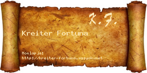 Kreiter Fortuna névjegykártya